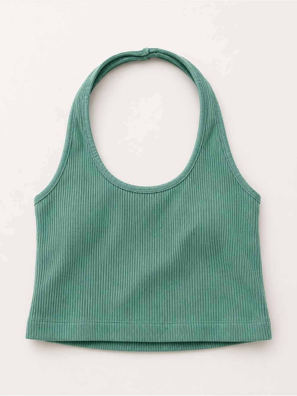 Women’s Ribbed Bandeau Crop Top - Teal Green